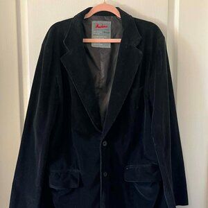 Vintage Machine Clothing Company Black Velvet Single Breasted Sport Coat size XL